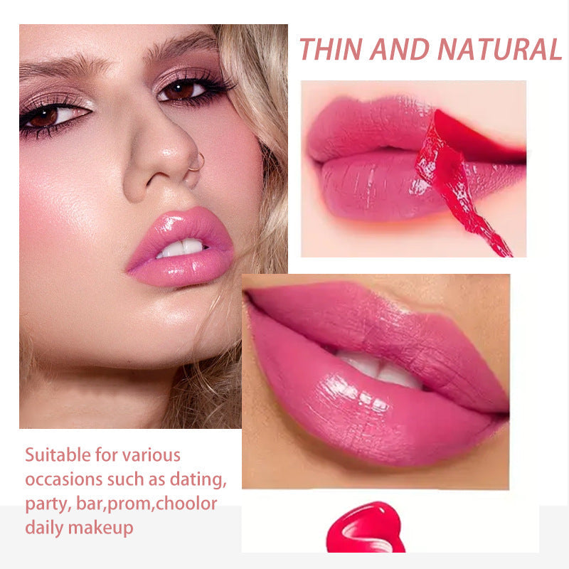 4-color tear off lip gloss is easy to color, moisturizes and lasts for a long time without sticking to the cup tear off lip gloss - Korvel
