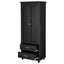 Tall Storage Cabinet with Two Drawers for Bathroom/Office, Black - Korvel