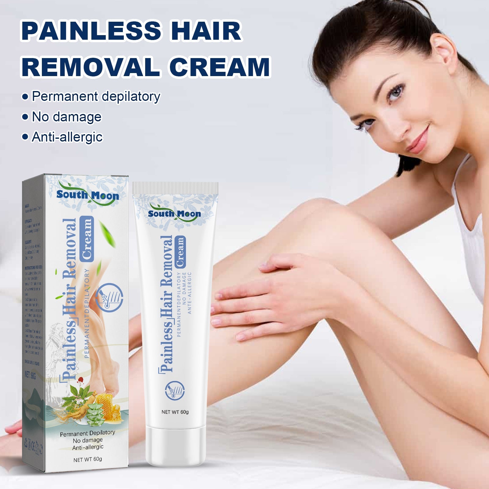 Painless Hair Removal Cream, Gentle Hair Removal Without Black Spots On The Whole Body Hair Removal Cream - Korvel