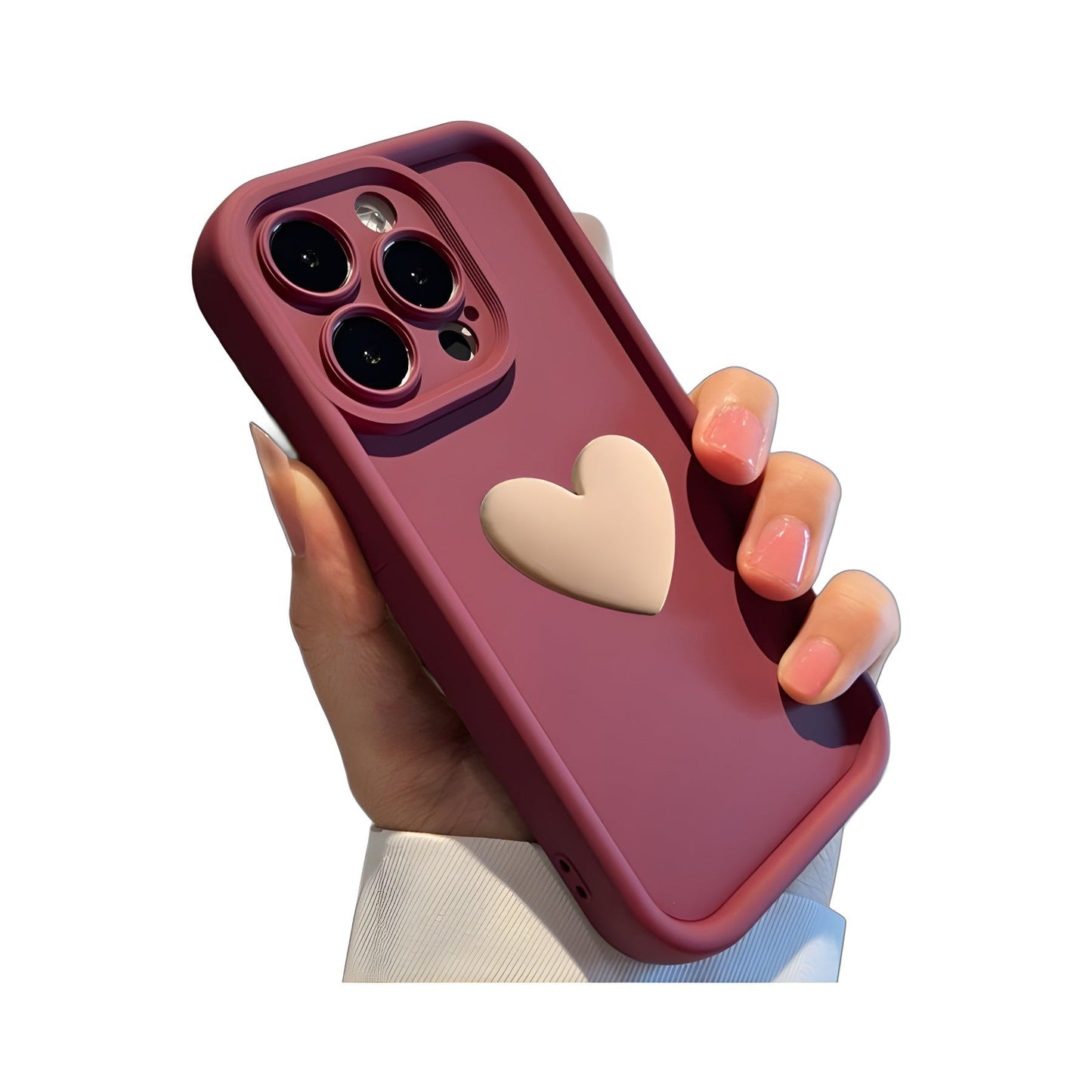 3D Love Protective Case for Apple iPhone 15 - Matte Finish