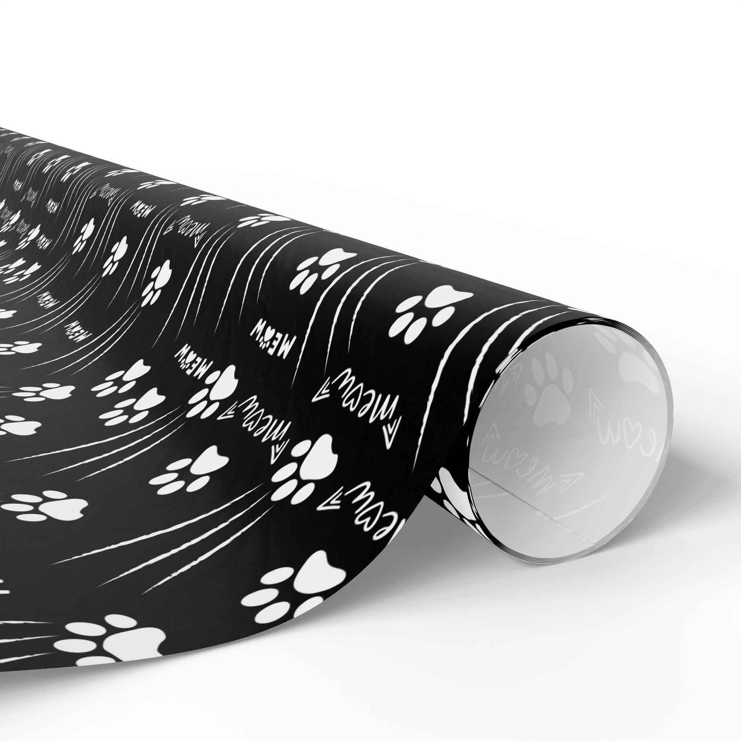 Papier Cadeau Pattes de Chat – Noir & Blanc