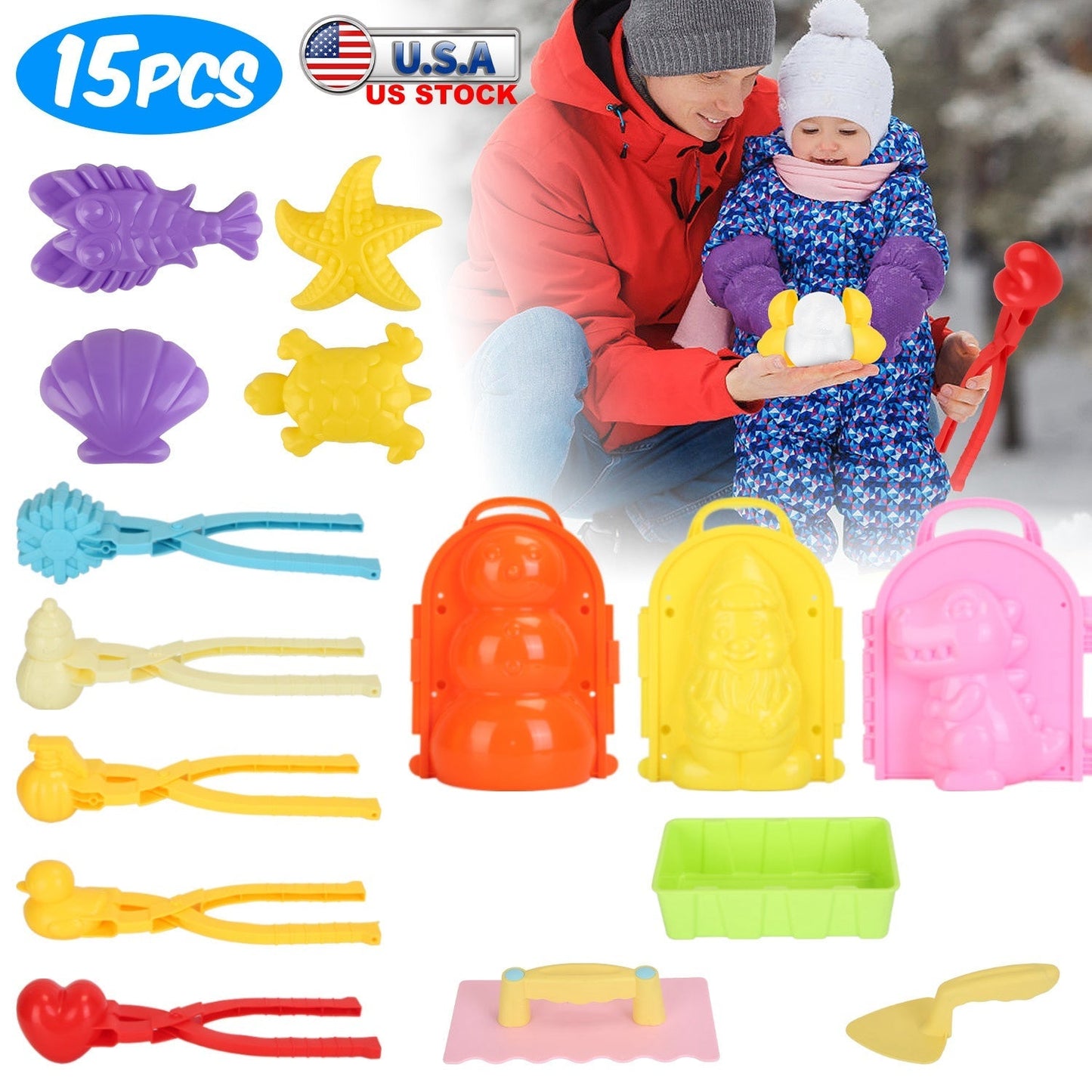 Kit de herramientas para bolas de nieve GBruno de 15 piezas