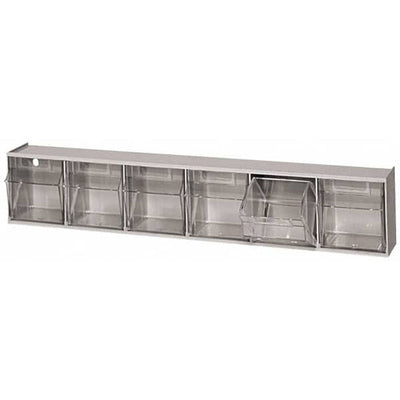 Quantum Storage Systems Tip Out Bin QTB306 – 6 Compartments White