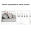 Double bed floor standing bed with ultra-high safety barrier, children's floor standing bed frame, Montessori wooden white - Korvel