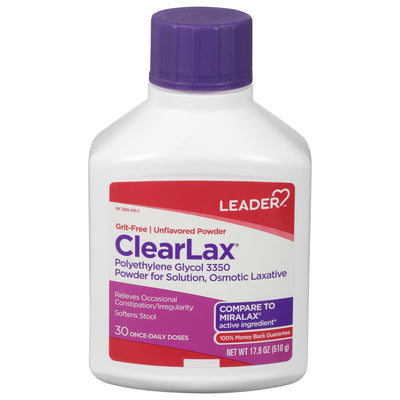 Leader Clearlax Unflavored Powder - Gentle Laxative Relief
