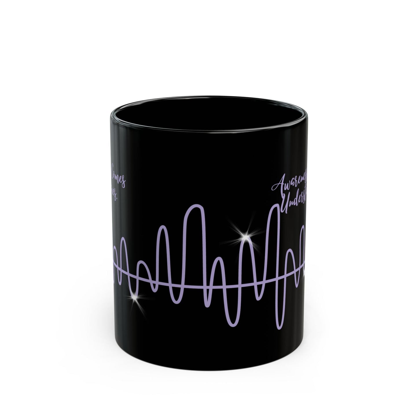 Waves of Strength Black Awareness Mug - 11oz & 15oz