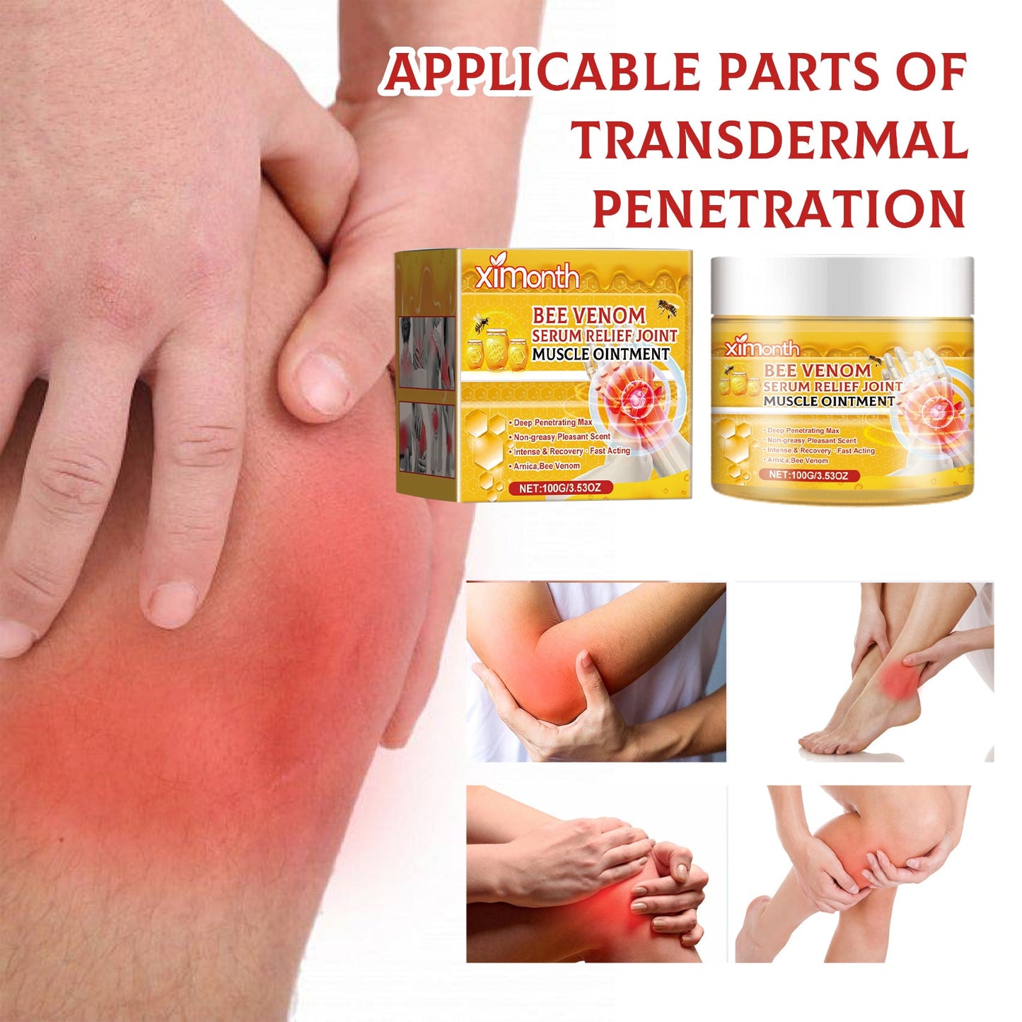 Bee Venom Joint Care Cream, Relieving Joint Muscle Soreness And Body Discomfort Care Massage Cream - Korvel