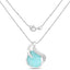 2.58 Carat Genuine Amazonite & White Topaz Pendant in Sterling Silver