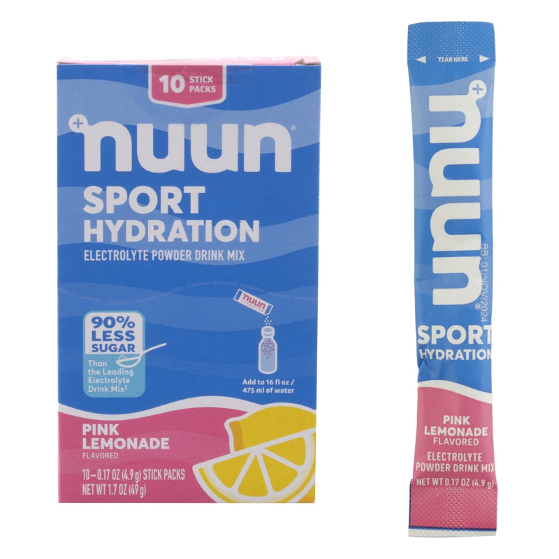Nuun Sport Hidratación Limón Rosa Mezcla de Polvo de Electrolitos