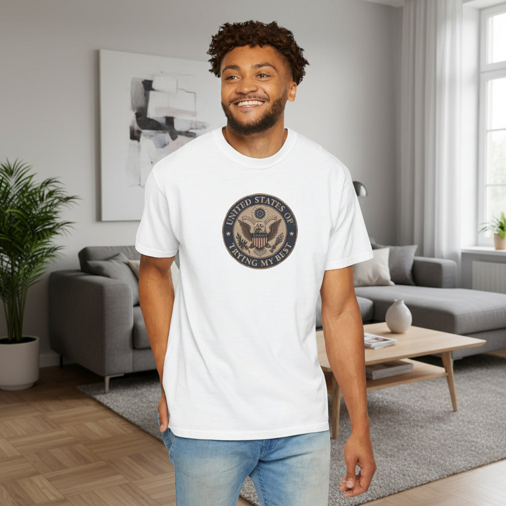 États-Unis de Faire de Mon Mieux T-Shirt Teint à la Garment