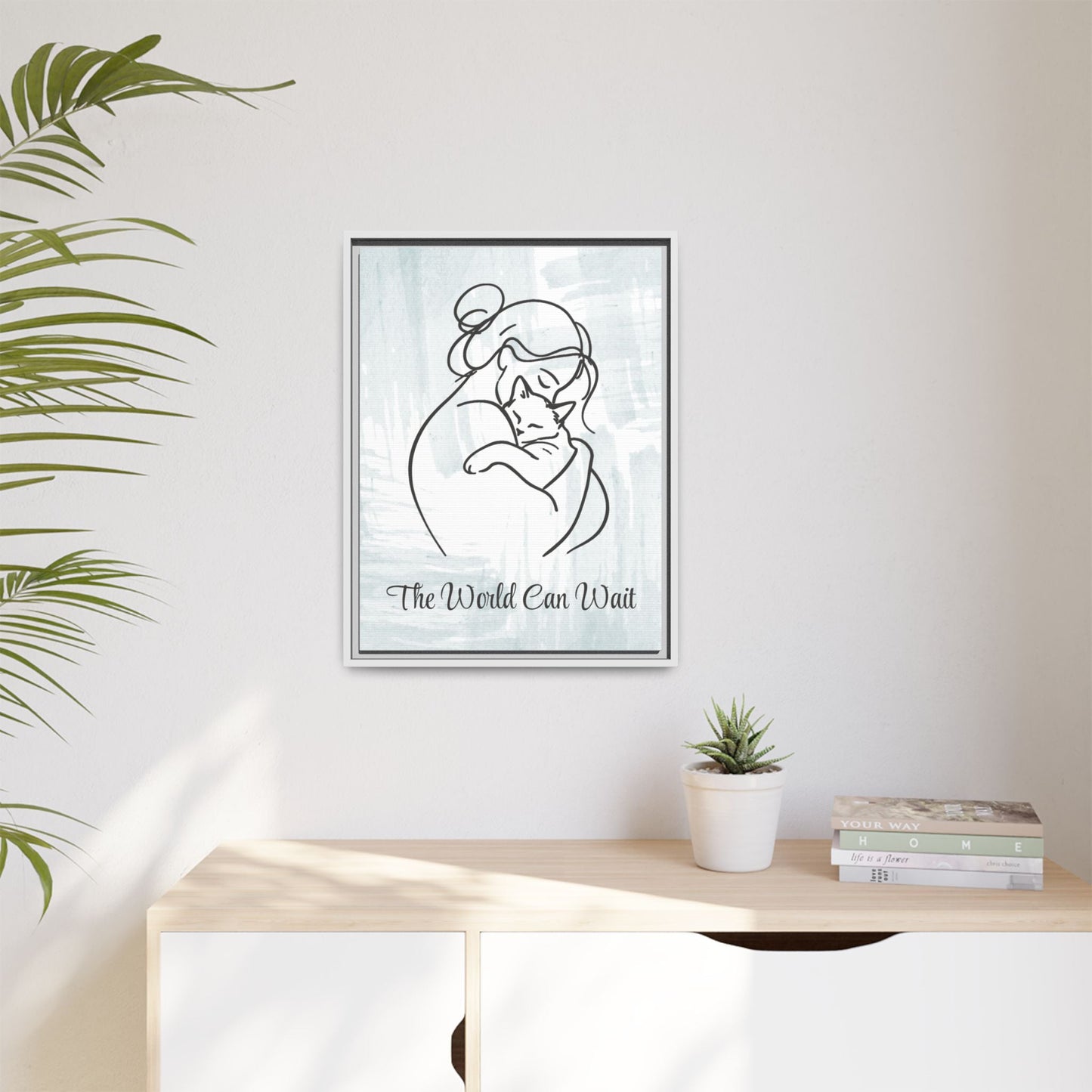 L'impression sur toile Chat Le Monde Peut Attendre
