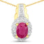 Ensemble de bijoux en rubis véritable de 1,94 carat et topaze blanche