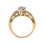Anillo de Compromiso de Diamantes en Clúster de Oro Amarillo de 10K - Talla 7
