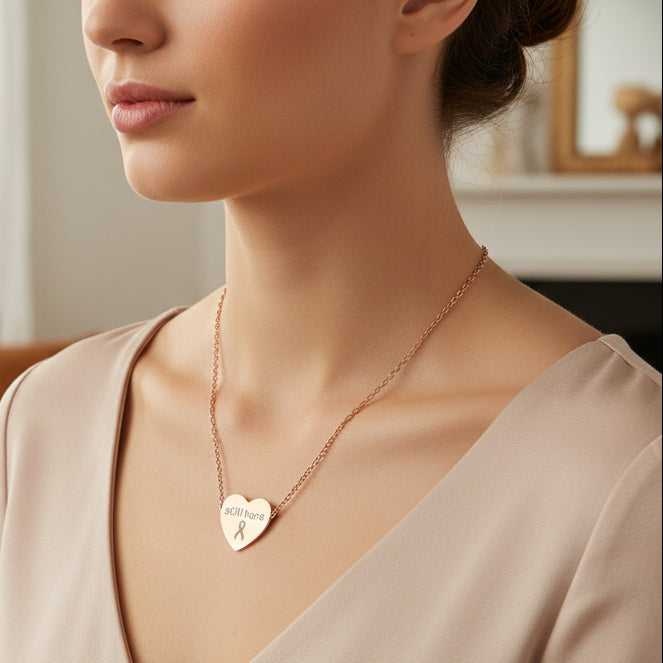 Still Here Engraved Heart Necklace