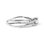 Bague de fiançailles en or blanc 14K avec diamant à double bande - Taille 7