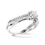 Bague de fiançailles en or blanc 14K avec diamant à double bande - Taille 7