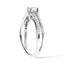 Bague de fiançailles en or blanc 14K avec diamant à double bande - Taille 7