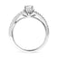 Bague de fiançailles en or blanc 14K avec diamant à double bande - Taille 7