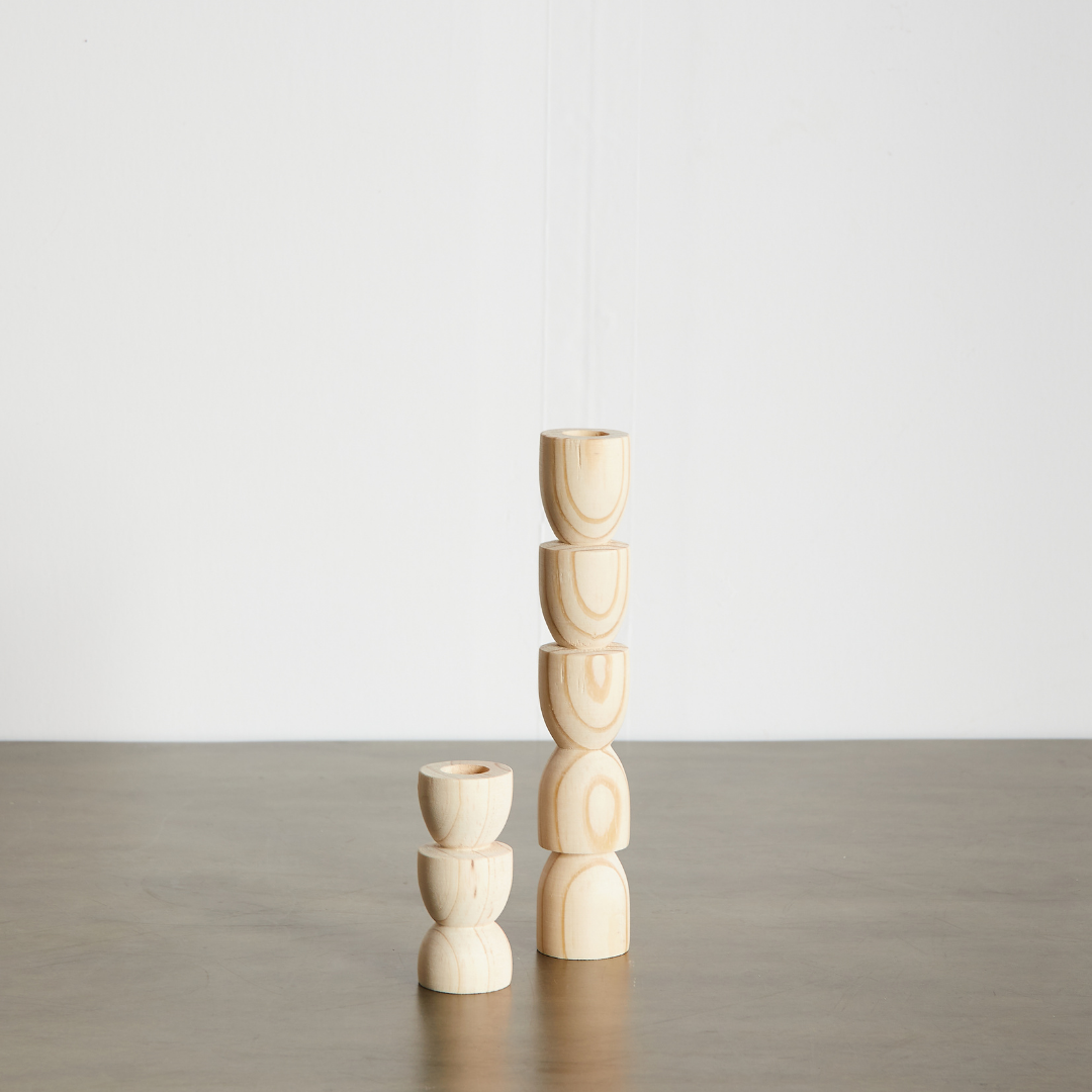 Soporte de candelabro de pino Totem