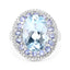 Bague en argent sterling avec topaze bleue et tanzanite de 7,41 carats