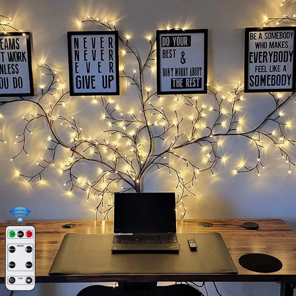Árbol de Vides Iluminado de 144 LEDs para un Ambiente Encantador en el Hogar