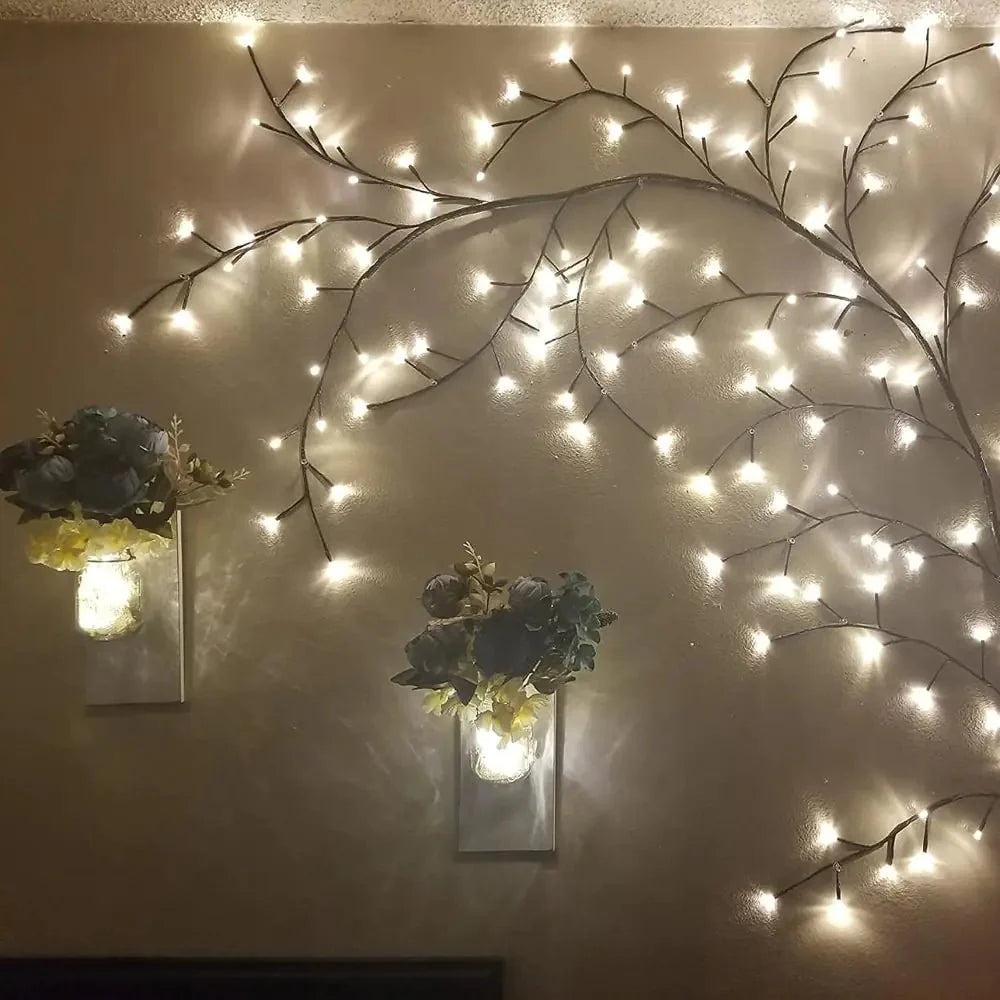 Árbol de Vides Iluminado de 144 LEDs para un Ambiente Encantador en el Hogar