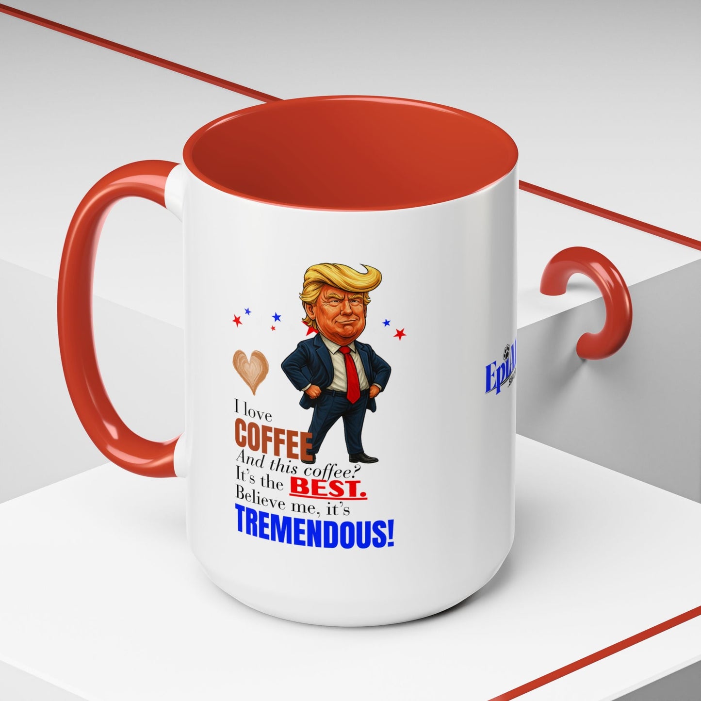 Taza de café de acento vibrante