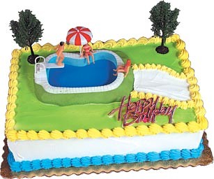 Swimming Pool Toppers Cake Kit