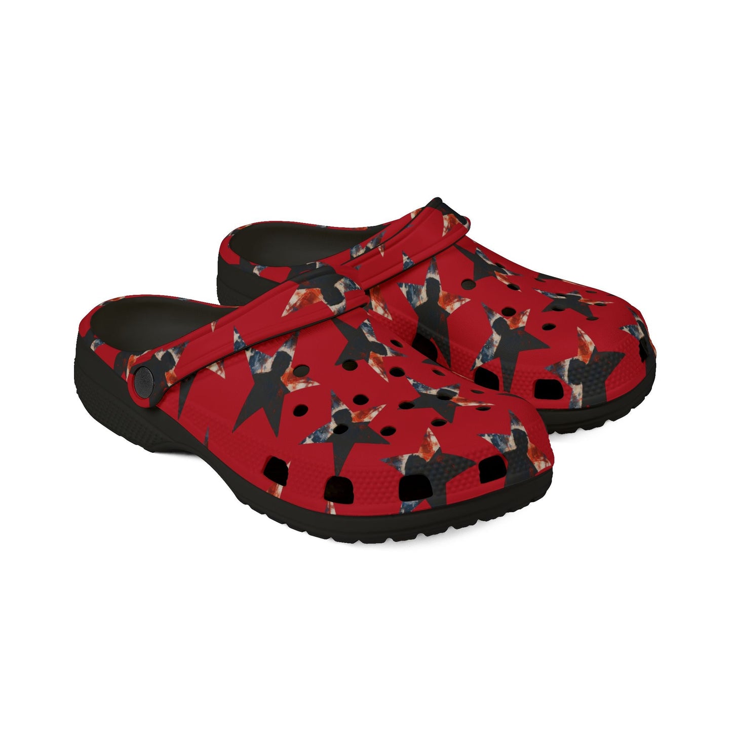 Red Presidential Silhouette Star EVA Clogs – Lightweight Slip-Ons