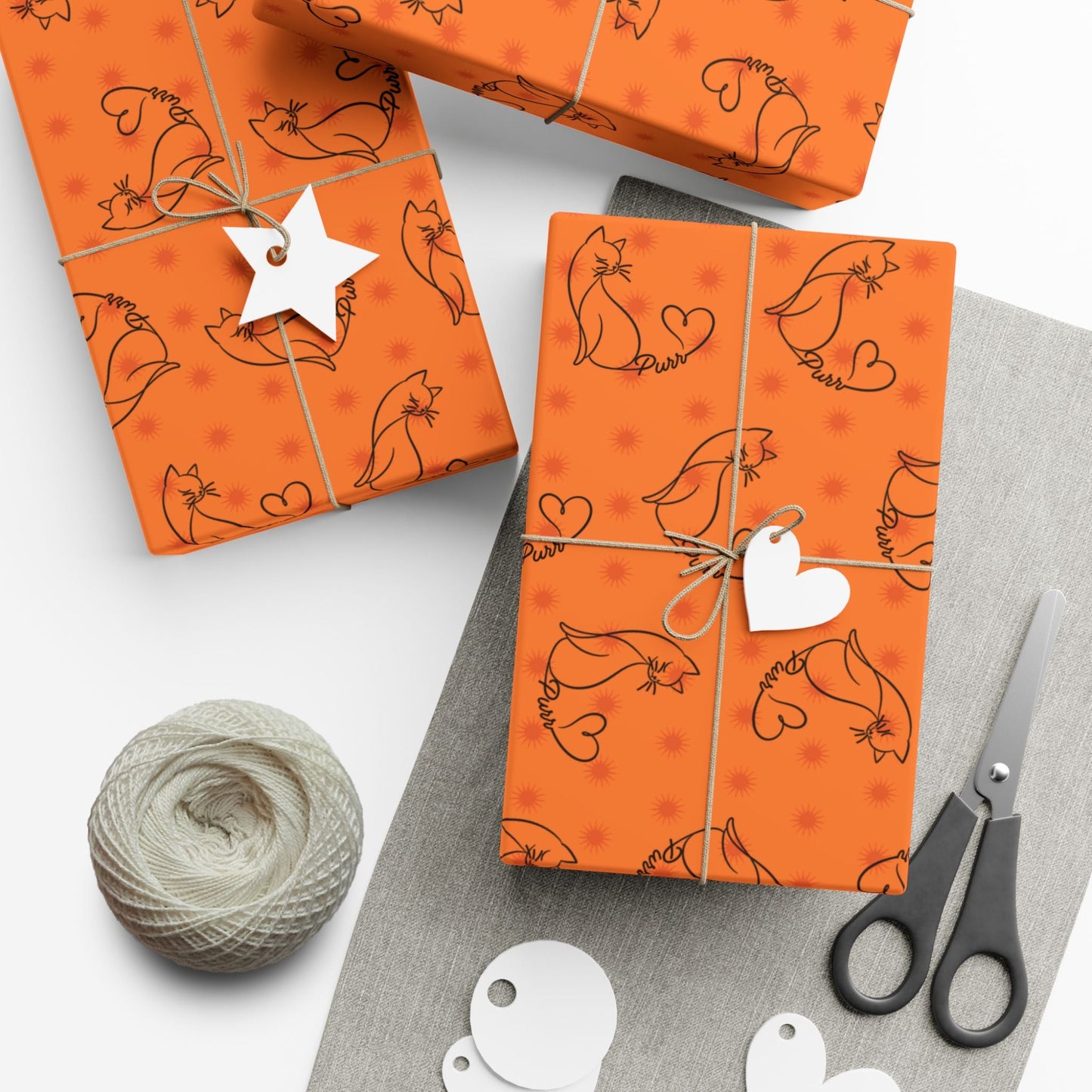 Purr Pattern All-Occasion Gift Wrap – Cat Line Art