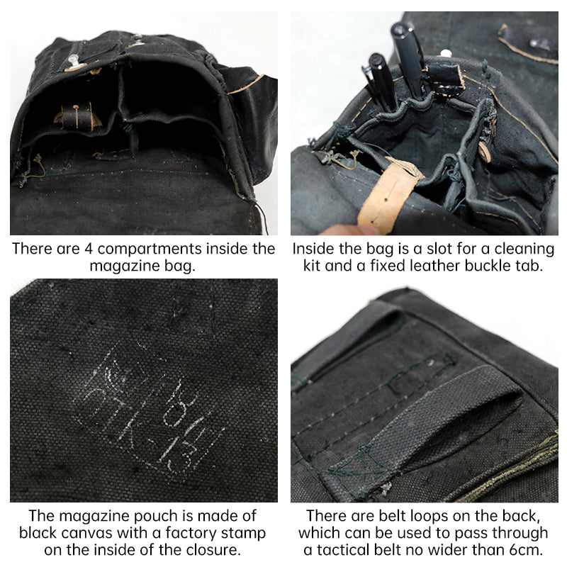 Soviet Marines Black AK Magazine Pouch - Rare Military Accessory