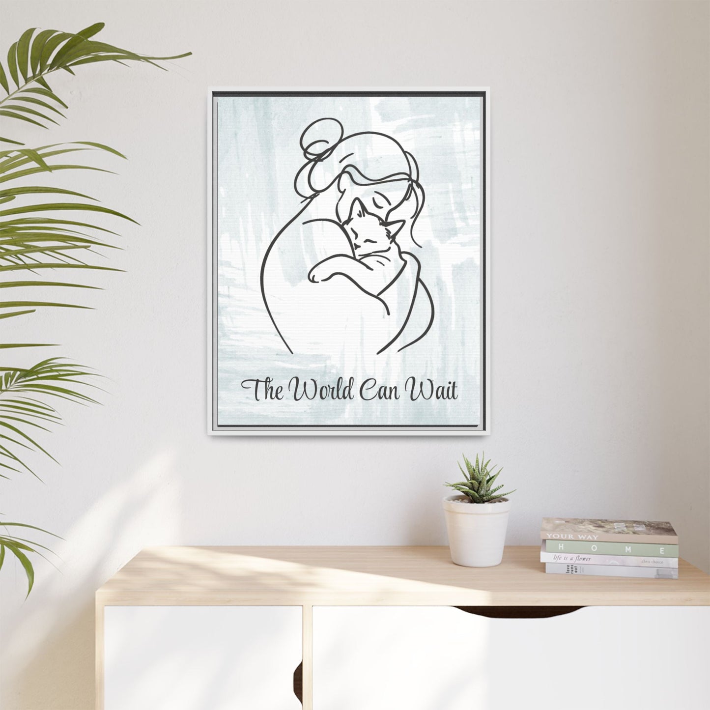L'impression sur toile Chat Le Monde Peut Attendre