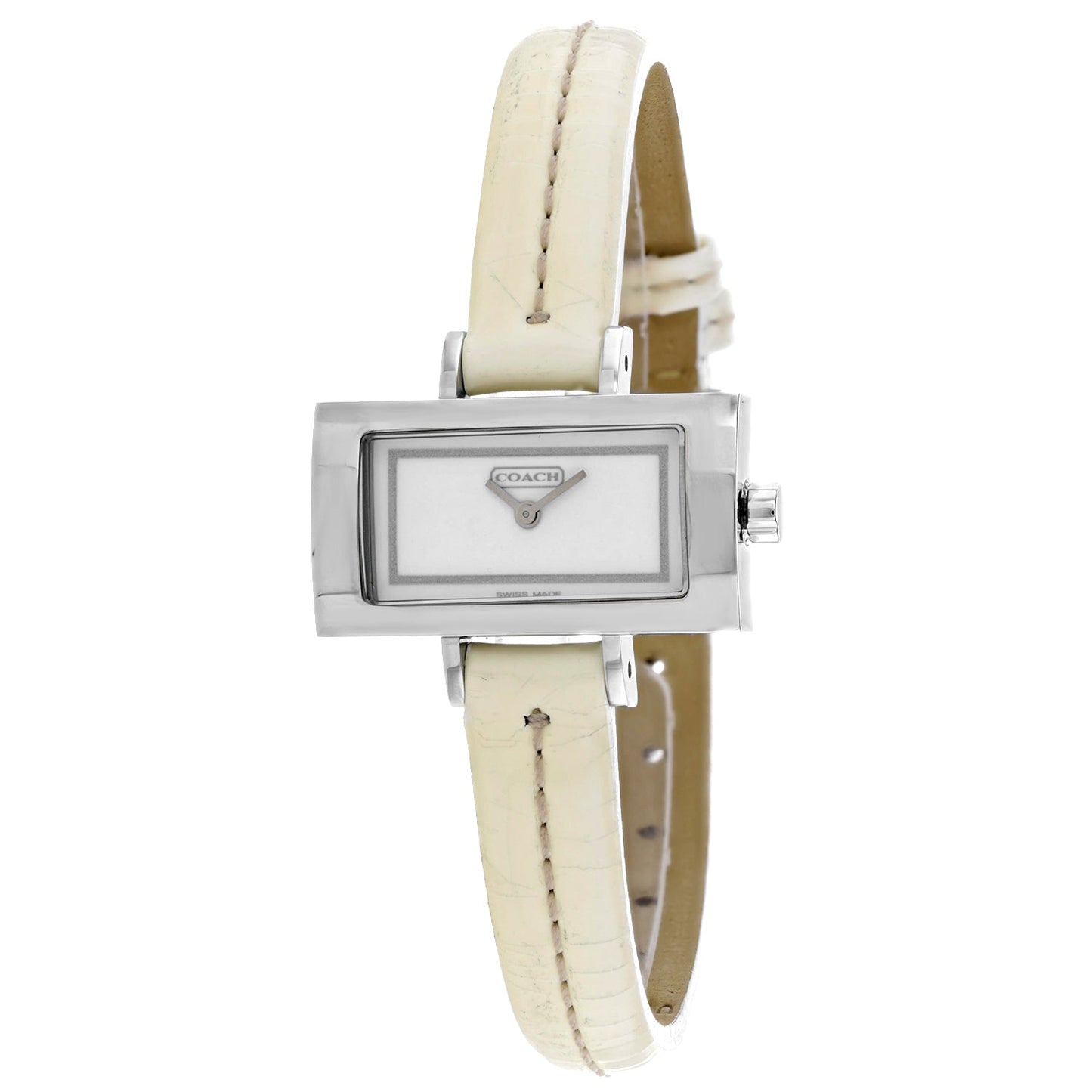 Coach Women's Beige Leather Watch with White Dial