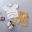 Conjunto de Camiseta y Pantalones Cortos con Estampado de Ancla para Bebés Niños Elegantes