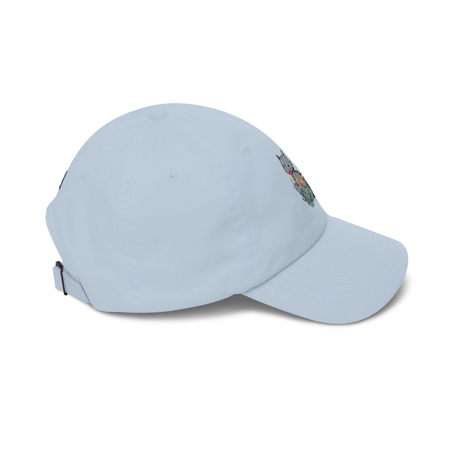 Floral Cat Embroidered Baseball Cap