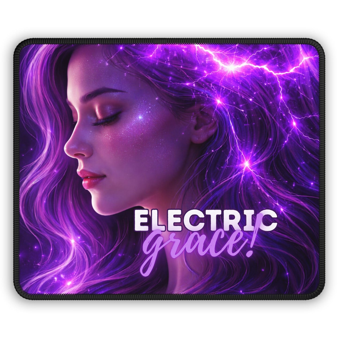 Electric Grace Mouse Pad – Purple Energy Art