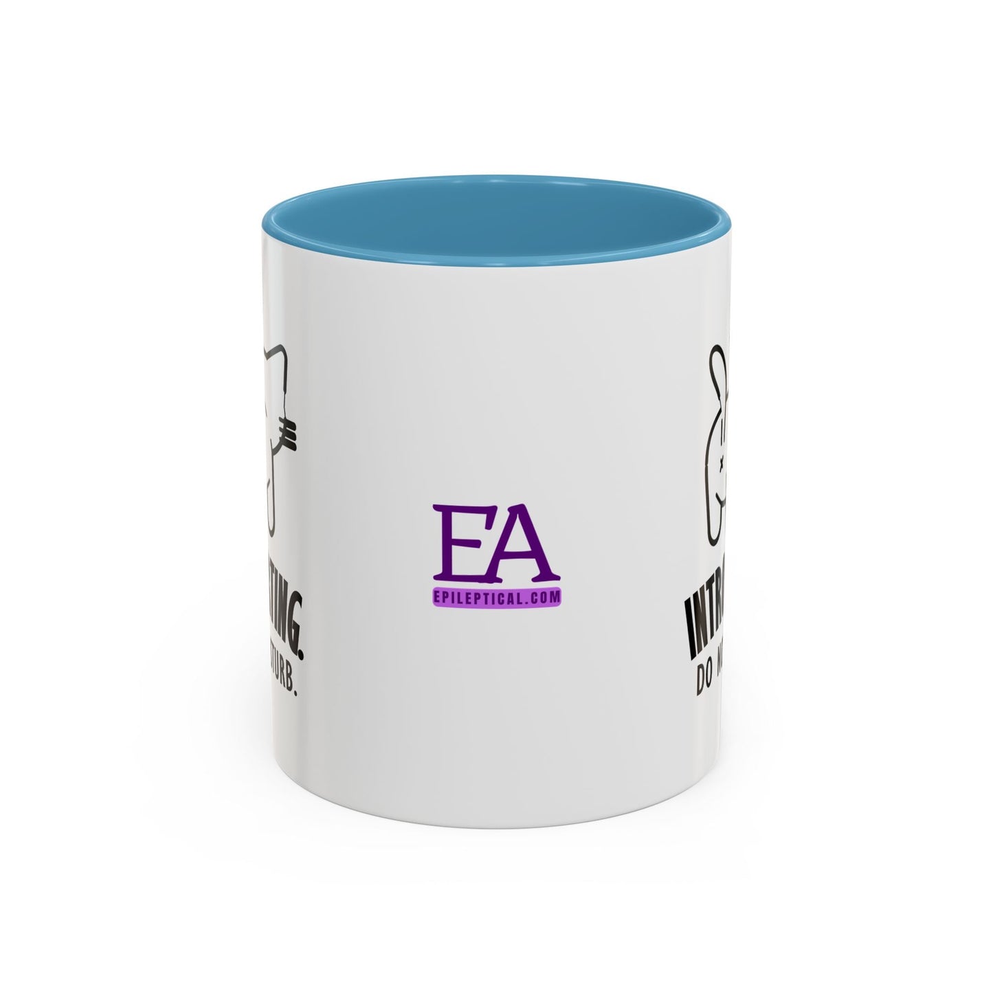 Introvertido. No molestar. Taza de café de gato en dos tonos