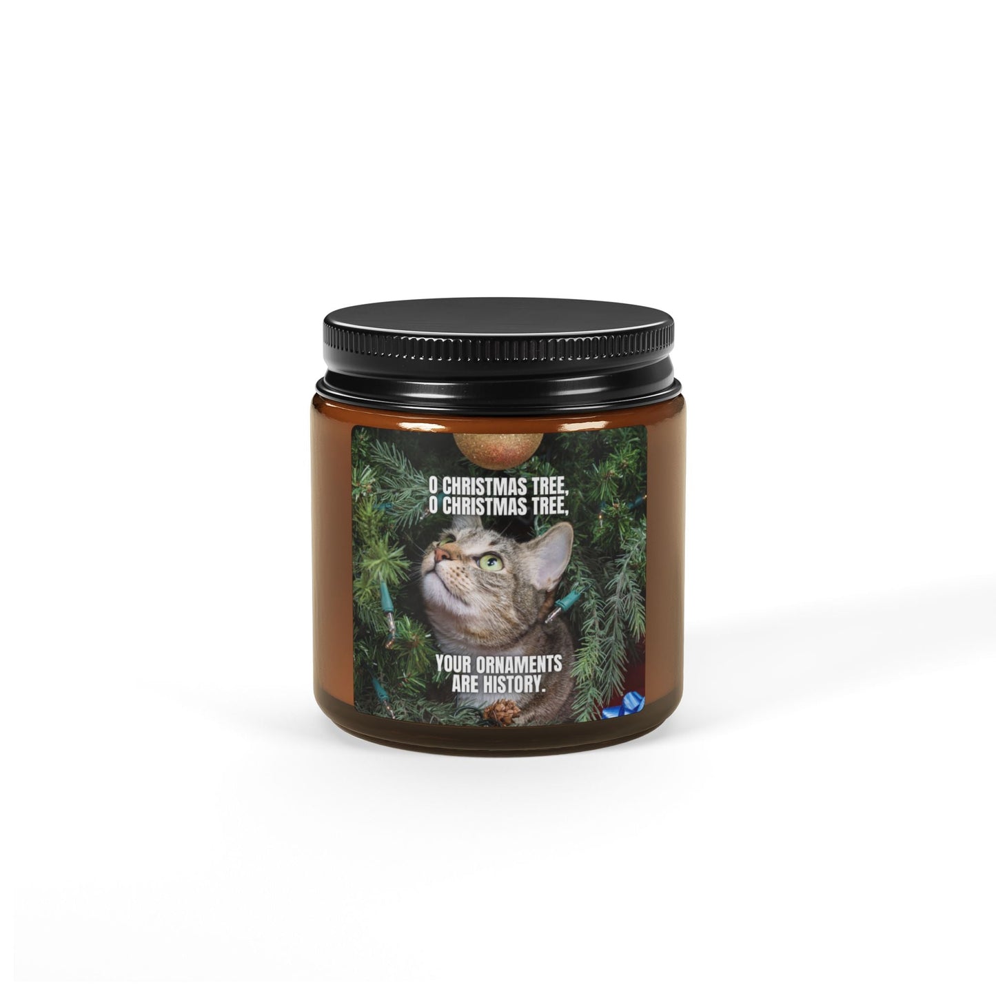 O Christmas Tree Scented Soy Candle - Amber Jar