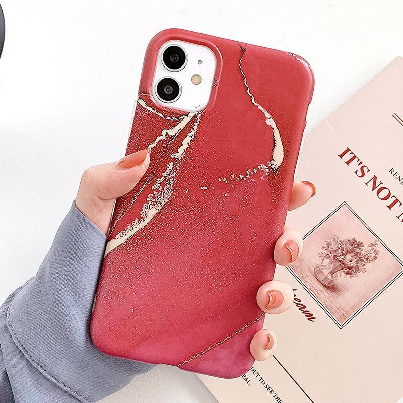 Coque de téléphone en marbre crack mat de luxe pour modèles d'iPhone