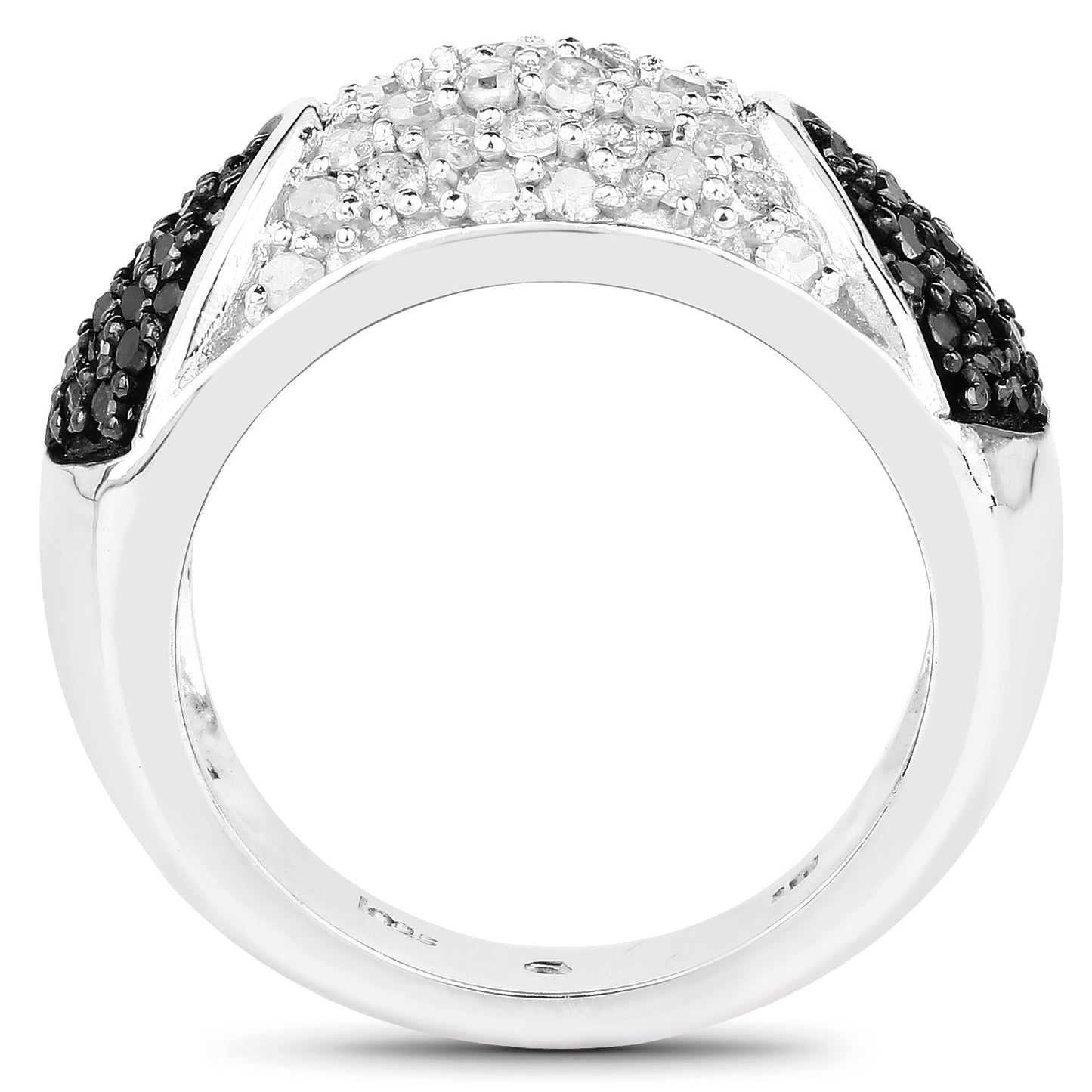 Bague en diamant noir et diamant blanc de 0,99 carat