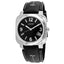 Coach Men's Black Leather Silver Quartz Watch