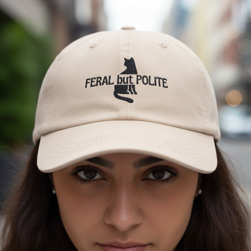 Gorro de gato salvaje pero educado – Gorra bordada para papá