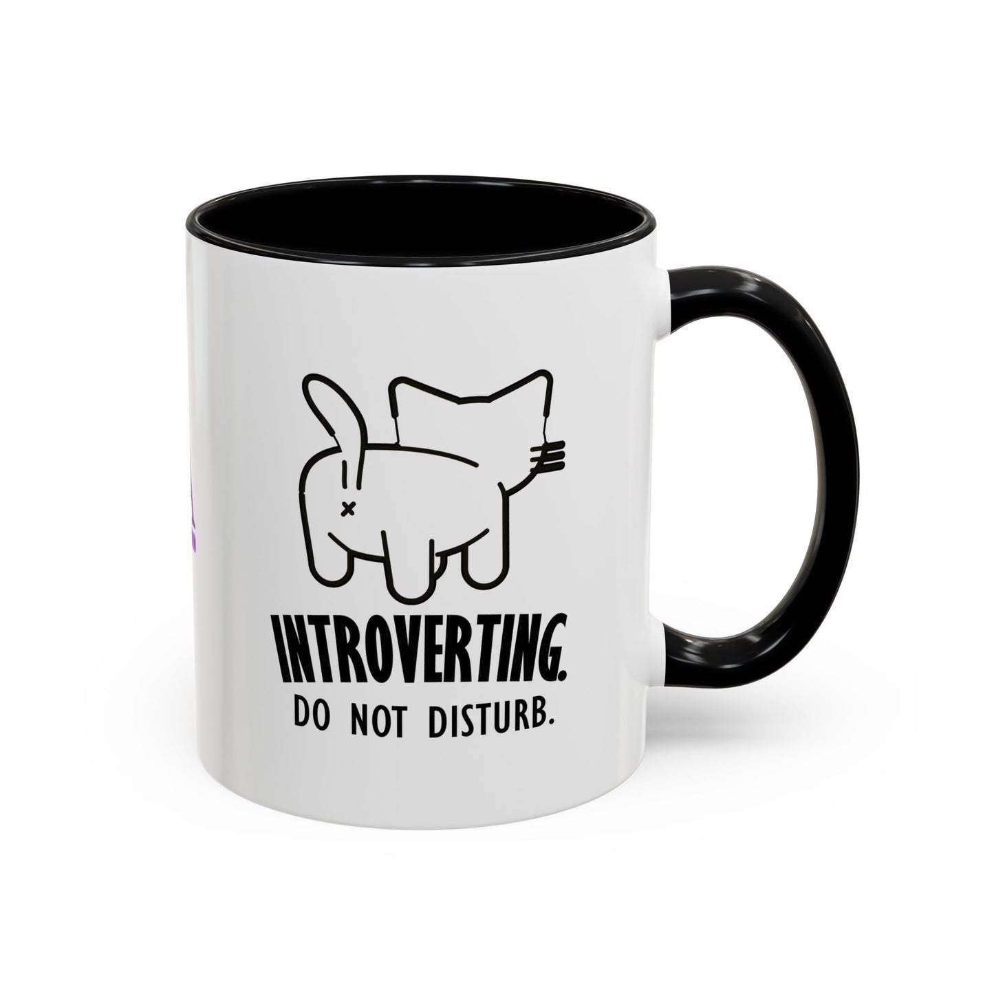 Introvertido. No molestar. Taza de café de gato en dos tonos
