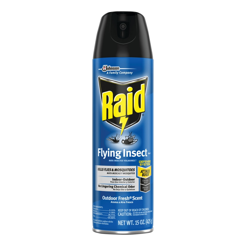 Raid Insecticide Volant avec Parfum Frais d'Extérieur - 15 Oz