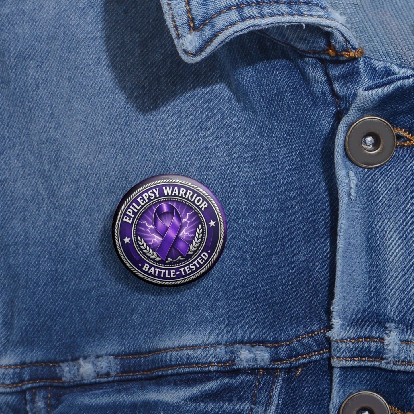 Botón de Pinback Guerrero de Epilepsia - Diseño a Prueba de Batallas