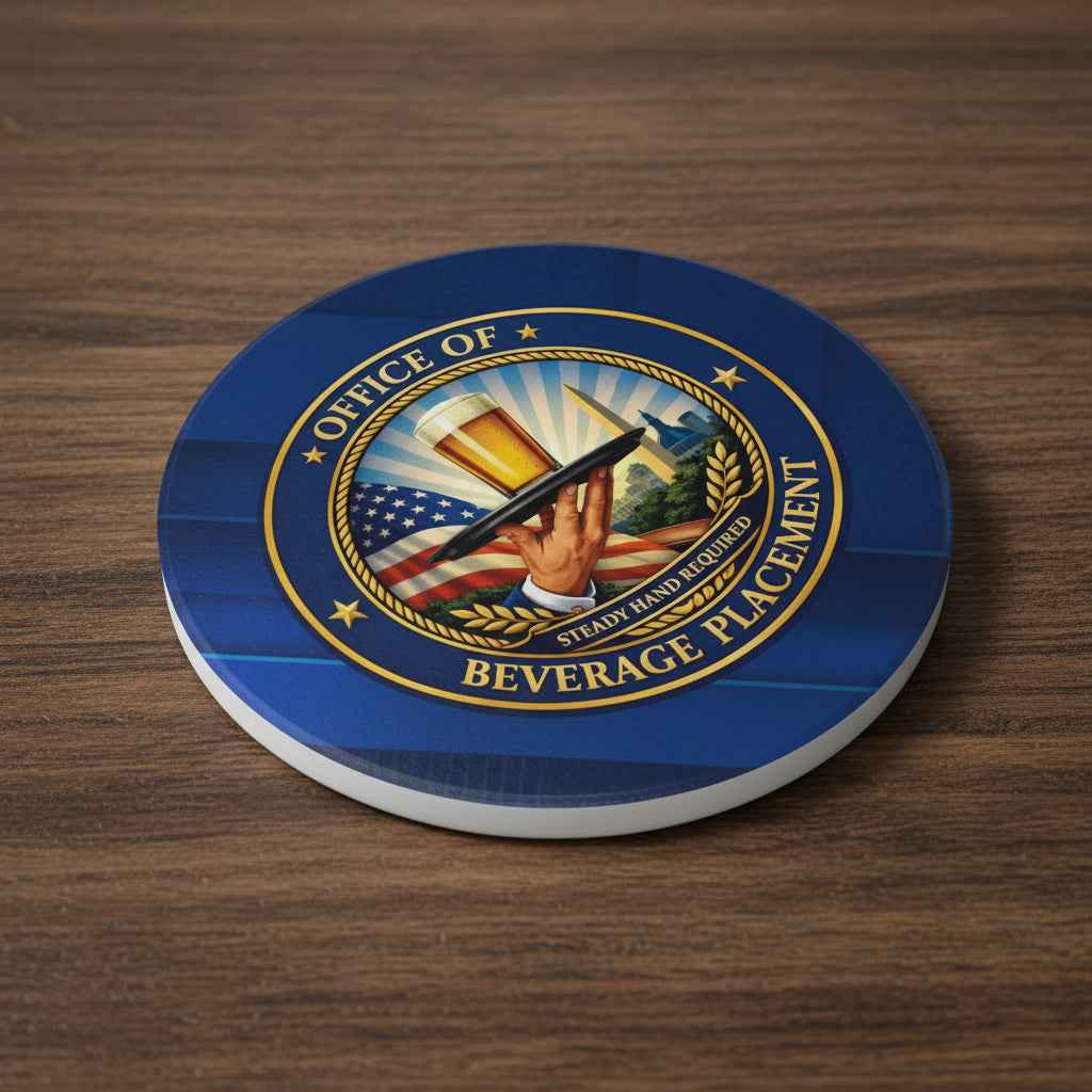 Office of Beverage Placement Coaster – Steady Hand Required