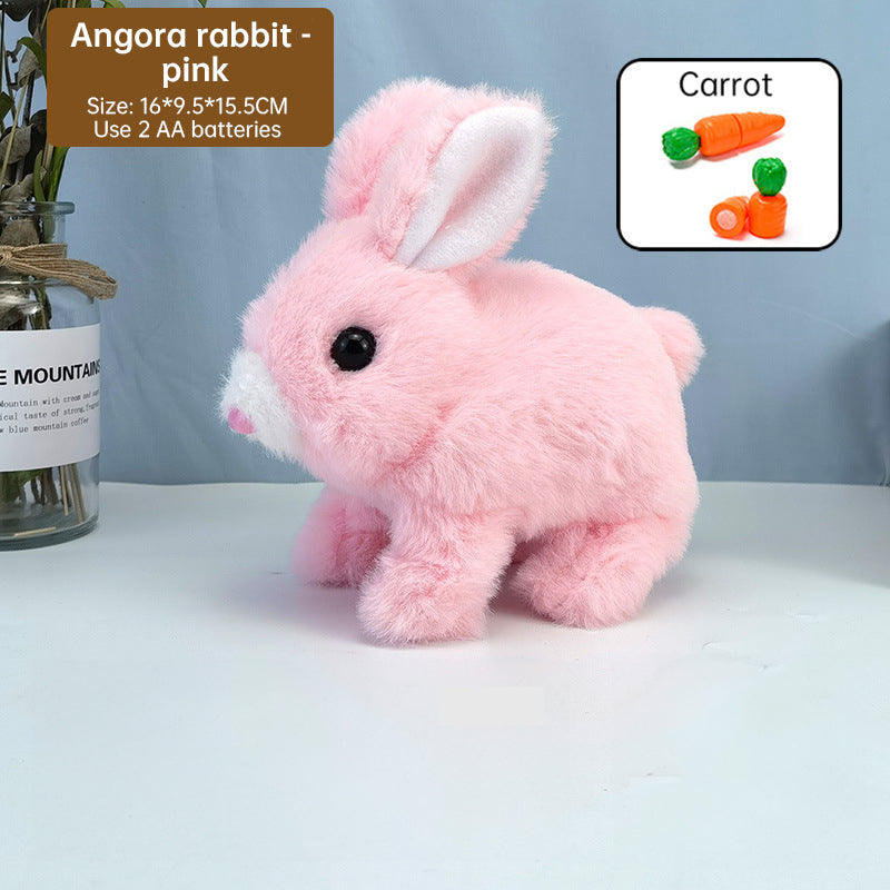 2025 Upgraded Interactive Bunny Toy. Hops, walks, talks, shakes ears. Plush Gift for Kids (Grey). - Korvel