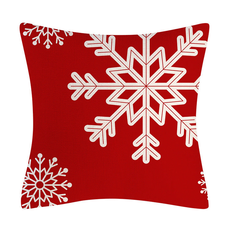 Red Snowflake Deer Pillow Cover Christmas Tree Cushion Cover Home Decoration Pillow Cover Combination - Korvel