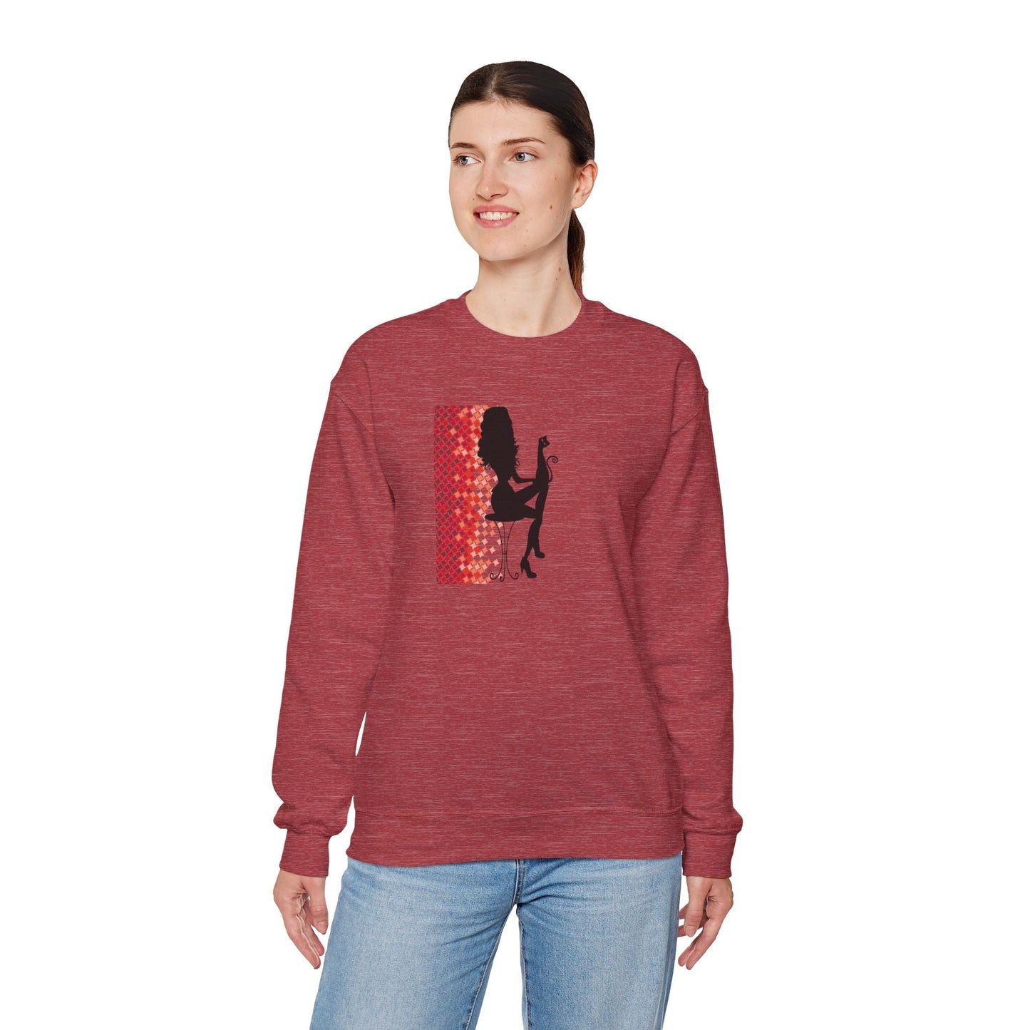 Poised Cat Lady Heavy Blend Crewneck Sweatshirt