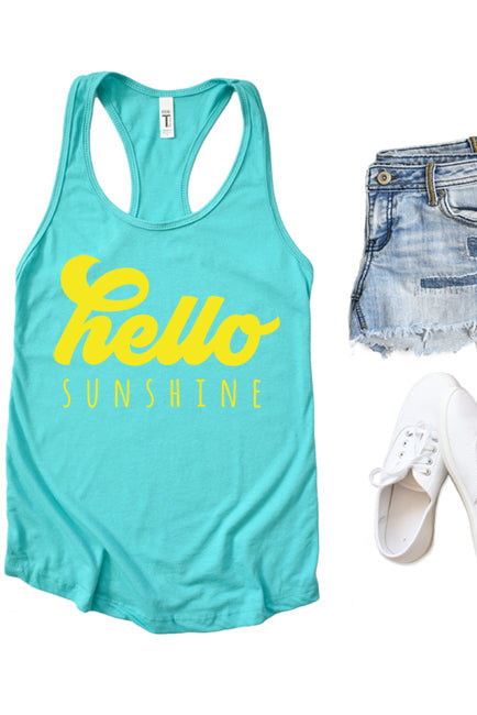 Hello Sunshine Racerback Tank Top - Korvel